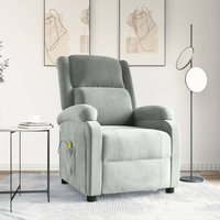 Massagesessel Hellgrau Samt vidaXL550828 von VIDAXL