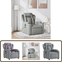 Massagesessel Hellgrau Stoff - Massage Stuhl - Relaxstuhl - Fernsehsessel - Bequeme Lounge - Entspannungsstuhl Massagesessel Hellgrau Stoff - Massage Stuhl - Relaxstuhl - Fernsehsessel - Bequeme Lounge - Entspannungsstuhl von VIDAXL