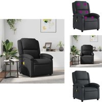 Massagesessel Schwarz Echtleder - Massage Sessel - TV-Sessel - Leder Sessel - Relaxsessel - Ecksofa von VIDAXL