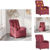 Massagesessel Weinrot Stoff - Massage Stuhl - Relaxstuhl - Fernsehsessel - Bequeme Lounge - Polstersitz Massagesessel Weinrot Stoff - Massage Stuhl - Relaxstuhl - Fernsehsessel - Bequeme Lounge - Polstersitz von VIDAXL