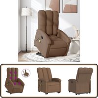 Massagesessel mit Aufstehhilfe Braun Stoff - Massage Sessel - Elektrischer Liftstuhl - Relaxsessel - Fernsehsessel - Bequeme Lounge Sessel von VIDAXL