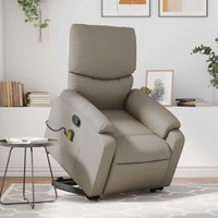 Vidaxl - Massagesessel mit Aufstehhilfe Cappuccino-Braun Kunstleder 555884 von VIDAXL