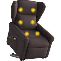 Massagesessel mit Aufstehhilfe Dunkelbraun Stoff Vidaxl von VIDAXL