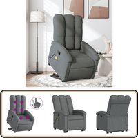 Massagesessel mit Aufstehhilfe Dunkelgrau Stoff - Massage Sessel - Elektrischer Liftstuhl - Fernsehsessel - Recliner - Relax Sessel Massagesessel mit Aufstehhilfe Dunkelgrau Stoff - Massage Sessel - Elektrischer Liftstuhl - Fernsehsessel - Recliner - Relax Sessel von VIDAXL