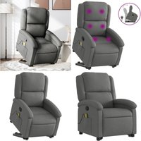 Massagesessel mit Aufstehhilfe Dunkelgrau Stoff - Massage Stuhl - Relaxsessel - Fernsehsessel - Elektrischer Liftstuhl - Ergonomischer Sessel - Home von VIDAXL