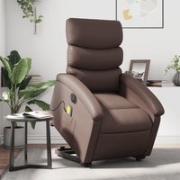 Massagesessel mit Aufstehhilfe Elektrisch Braun Kunstleder Vidaxl 695041 von VIDAXL