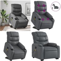 Massagesessel mit Aufstehhilfe Elektrisch Grau Kunstleder - Elektrischer Massagesessel - Relaxsessel - Fernsehsessel - Lift Chair - Ergonomisch Massagesessel mit Aufstehhilfe Elektrisch Grau Kunstleder - Elektrischer Massagesessel - Relaxsessel - Fernsehsessel - Lift Chair - Ergonomisch von VIDAXL