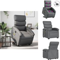 Massagesessel mit Aufstehhilfe Elektrisch Grau Kunstleder - Elektrischer Massagesessel - Relaxsessel - Fernsehsessel - Lift Chair - Ergonomisch Massagesessel mit Aufstehhilfe Elektrisch Grau Kunstleder - Elektrischer Massagesessel - Relaxsessel - Fernsehsessel - Lift Chair - Ergonomisch von VIDAXL