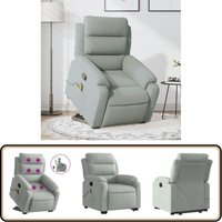 Massagesessel mit Aufstehhilfe Hellgrau Samt - Massage Sessel - Elektrischer Lift - Samt Sessel - Fernsehsessel - Bequeme Lounge Sessel von VIDAXL