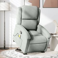 Vidaxl - Massagesessel mit Aufstehhilfe Hellgrau Samt Vidaxl - Massagesessel mit Aufstehhilfe Hellgrau Samt von VIDAXL