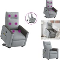 Massagesessel mit Aufstehhilfe Hellgrau Stoff - Massagesessel Mit Aufstehhilfe - Massagesessel - Relaxsessel - Sessel Massagesessel mit Aufstehhilfe Hellgrau Stoff - Massagesessel Mit Aufstehhilfe - Massagesessel - Relaxsessel - Sessel von VIDAXL
