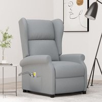 Vidaxl - Massagesessel mit Aufstehhilfe Hellgrau Stoff von VIDAXL