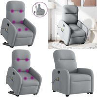 Massagesessel mit Aufstehhilfe Hellgrau Stoff - Vidaxl Massagesessel mit Aufstehhilfe Hellgrau Stoff - Vidaxl von VIDAXL
