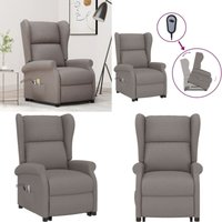 Massagesessel mit Aufstehhilfe Taupe Stoff - Vidaxl von VIDAXL