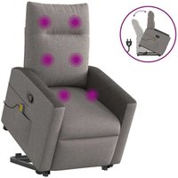 Massagesessel mit Aufstehhilfe Taupe Stoff - Vidaxl von VIDAXL