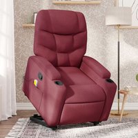 Vidaxl - Massagesessel mit Aufstehhilfe Weinrot Stoff von VIDAXL