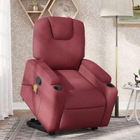 Vidaxl - Massagesessel mit Aufstehhilfe Weinrot Stoff 755044 von VIDAXL