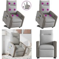 Massagesessel mit Aufstehhilfe Wolkengrau Stoff - Vidaxl Massagesessel mit Aufstehhilfe Wolkengrau Stoff - Vidaxl von VIDAXL