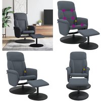 Massagesessel mit Fußhocker Dunkelgrau Samt - Massage Stuhl - Relaxstuhl - Samtstuhle - Wohnzimmersessel - Ergonomischer Sessel - Home & Living von VIDAXL