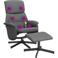 Massagesessel mit Fußhocker Dunkelgrau Stoff Vidaxl von VIDAXL