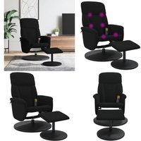 Massagesessel mit Fußhocker Schwarz Samt - Massage Stuhl - Relaxstuhl - Samtstuhle - Wohnzimmersessel - Ergonomischer Sessel - Home & Living von VIDAXL
