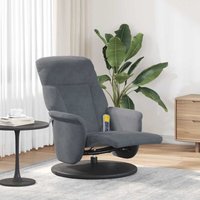 Massagesessel mit Fußteil Dunkelgrau Samt - Vidaxl von VIDAXL