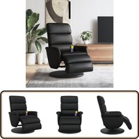 Massagesessel mit Fußteil Schwarz Kunstleder - Massage Stuhl - Relaxstuhl - Ecksofa - Wohnzimmersofa - Lounge Chair von VIDAXL