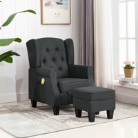vidaXL Massagesessel mit Hocker Dunkelgrau Stoff von VIDAXL