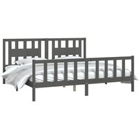 Massivholzbett mit Kopfteil Grau Kiefer 200x200 cm Vidaxl von VIDAXL