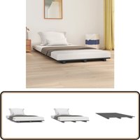 Massivholzbett Grau 90x200 cm Kiefer - Holzbett - Kiefernholzbett - Massivholzbette - Doppelbett - Einzelbett von VIDAXL