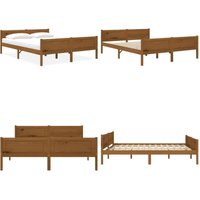 Massivholzbett Kiefer Honigbraun 160x200 cm - Massivholzbette - Kiefernbett - Doppelbett - Holzbettrahmen - Bett Mit Lattenrost - Home & Living von VIDAXL