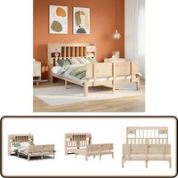 Massivholzbett mit Regal ohne Matratze 140x200 cm Kiefer - Vidaxl von VIDAXL