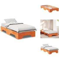 Massivholzbett ohne Matratze Stapelbar Wachsbraun 80x200 cm - Bettgestell - Bettgestelle - Bettrahmen - Stapelbares Bett Massivholzbett ohne Matratze Stapelbar Wachsbraun 80x200 cm - Bettgestell - Bettgestelle - Bettrahmen - Stapelbares Bett von VIDAXL