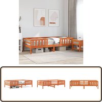 Massivholzbett ohne Matratze Wachsbraun 90x190 cm Kiefernholz - Massivholzbette - Holzbettfassungen - Kiefernbett - Modernes Bett - Schlafzimmermöbel von VIDAXL