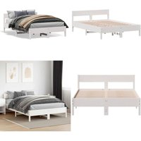 Massivholzbett ohne Matratze Weiß 160x200 Kiefernholz - Holzbett - Kiefernholzbett - Doppelbett - Weißes Bett - Boxspringbetten - Home & Living Massivholzbett ohne Matratze Weiß 160x200 Kiefernholz - Holzbett - Kiefernholzbett - Doppelbett - Weißes Bett - Boxspringbetten - Home & Living von VIDAXL