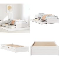 Massivholzbett ohne Matratze Weiß 90x200 cm Kiefernholz - Vidaxl von VIDAXL