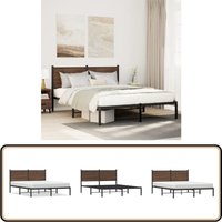 Metallbett ohne Matratze Braun Eichen-Optik 150x200 cm - Metallbett - Doppelbett - Boxspringbetten - Eiche Optik - Bettsofa Metallbett ohne Matratze Braun Eichen-Optik 150x200 cm - Metallbett - Doppelbett - Boxspringbetten - Eiche Optik - Bettsofa von VIDAXL