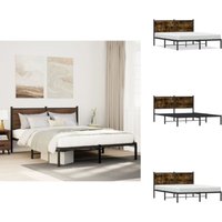 Metallbett ohne Matratze Räuchereiche 140x200 cm - Metallbett - Doppelbett - Boxspringbetten - Bettsystem - Schlafzimmereinrichtung Metallbett ohne Matratze Räuchereiche 140x200 cm - Metallbett - Doppelbett - Boxspringbetten - Bettsystem - Schlafzimmereinrichtung von VIDAXL