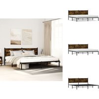 Metallbett ohne Matratze Räuchereiche 200x200 cm - Bettgestell - Bettgestelle - Bettrahmen - Bett Metallbett ohne Matratze Räuchereiche 200x200 cm - Bettgestell - Bettgestelle - Bettrahmen - Bett von VIDAXL