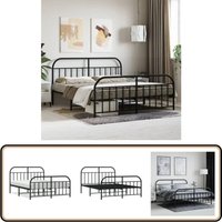Metallbett ohne Matratze mit Fußteil Schwarz 160x200 cm - Metallbett - Doppelbett - Boxspringbetten - Schlafraum - Schlafzimmer Metallbett ohne Matratze mit Fußteil Schwarz 160x200 cm - Metallbett - Doppelbett - Boxspringbetten - Schlafraum - Schlafzimmer von VIDAXL