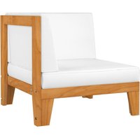Vidaxl - Modular-Ecksofa mit Cremeweißen Kissen Akazie Massivholz von VIDAXL