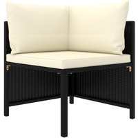 Vidaxl - Modular-Ecksofa mit Kissen Schwarz Poly Rattan 973265 von VIDAXL
