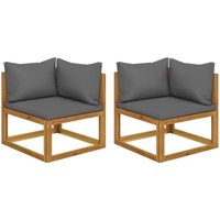 Vidaxl - Modular-Ecksofas 2 Stk. mit Auflagen Dunkelgrau von VIDAXL