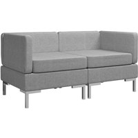 Modular-Ecksofas 2 Stk. mit Auflagen Stoff Hellgrau vidaXL Modular-Ecksofas 2 Stk. mit Auflagen Stoff Hellgrau vidaXL von VIDAXL