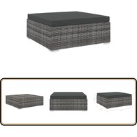 Modular-Fußhocker 1 Stk. + Auflagen Poly Rattan Grau - Outdoor Lounge Set - Sitzbereich Erweitern - Gartenmöbeln - Rattan Sessel - Wetterfestes von VIDAXL