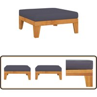 Modular-Fußhocker mit Dunkelgrauem Kissen Akazie Massivholz - Holzfußhocker - Gartenstuhl - Loungesessel - Outdoor Möbel - Akaciaschwarz Modular-Fußhocker mit Dunkelgrauem Kissen Akazie Massivholz - Holzfußhocker - Gartenstuhl - Loungesessel - Outdoor Möbel - Akaciaschwarz von VIDAXL