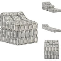 Vidaxl - Modularer Pouf Grau Gestreift Stoff - Sitzsack - Lounge Chair - Modulares Sofa - Wohnaccessoire - Couchtisch Vidaxl - Modularer Pouf Grau Gestreift Stoff - Sitzsack - Lounge Chair - Modulares Sofa - Wohnaccessoire - Couchtisch von VIDAXL