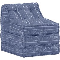 Modularer Pouf Indigo Stoff vidaXL579043 von BONNEVIE