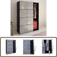 Modularer Schrank mit 9 Fächern 109x36,5x143cm Schwarz und Weiß - Modulares Regal - Garderobe - Schuhregal - Kleiderablage - Wohnzimmerorganisation von VIDAXL