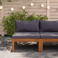 Vidaxl - Modulares Mittelsofa mit Dunkelgrauen Kissen Massivholz Akazie von VIDAXL